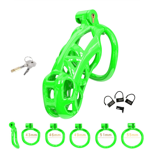 Maxi Green Mamba Male Chastity Cage