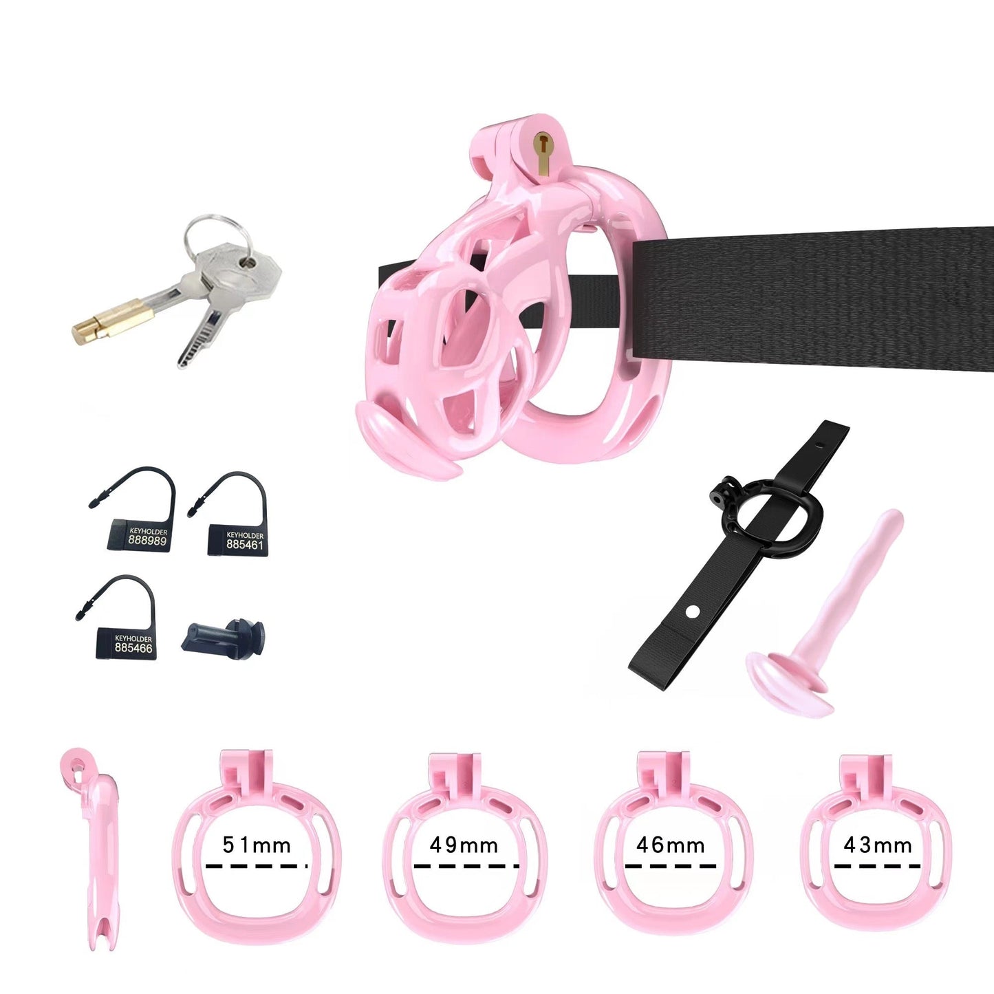 Pink Mamba Chastity Nano Kit With Belt And Urethral