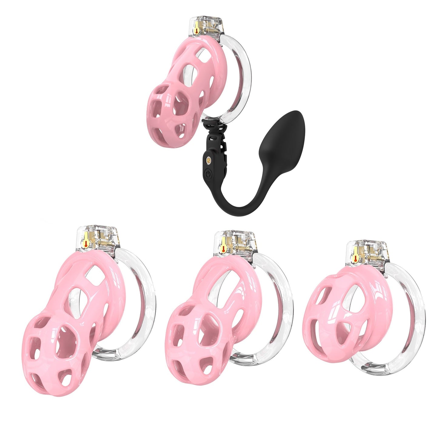 Soft Cobra Chastity Cage With Controlled Butt Plug
