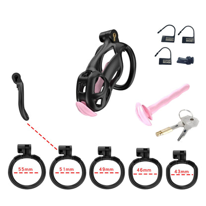 Black Mamba Small Chastity Kit With Urethral