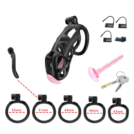 Black Mamba Maxi Chastity Kit With Urethral