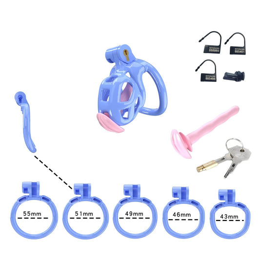 Blue Mamba Nub Chastity Kit With Urethral