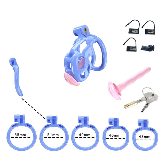 Blue Mamba Nano Chastity Kit With Urethral