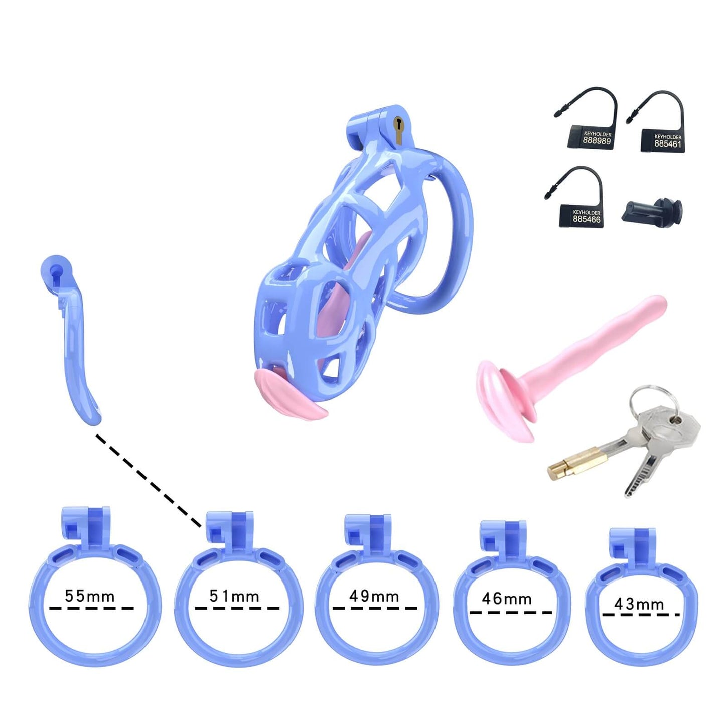 Blue Mamba Standard Chastity Kit With Urethral