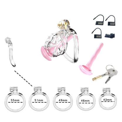 Transparent Mamba Nub Chastity Kit With Urethral