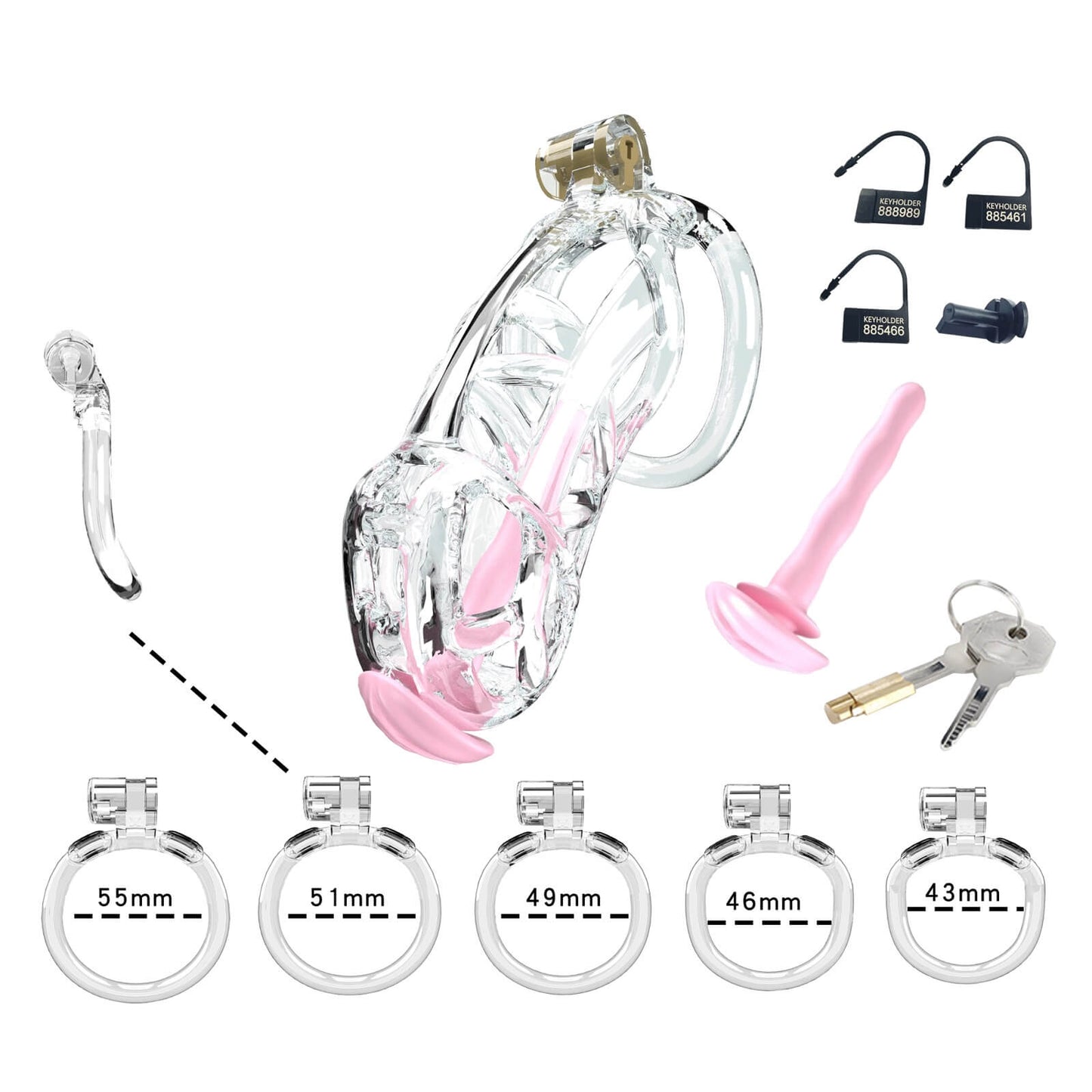 Transparent Mamba Maxi Chastity Kit With Urethral