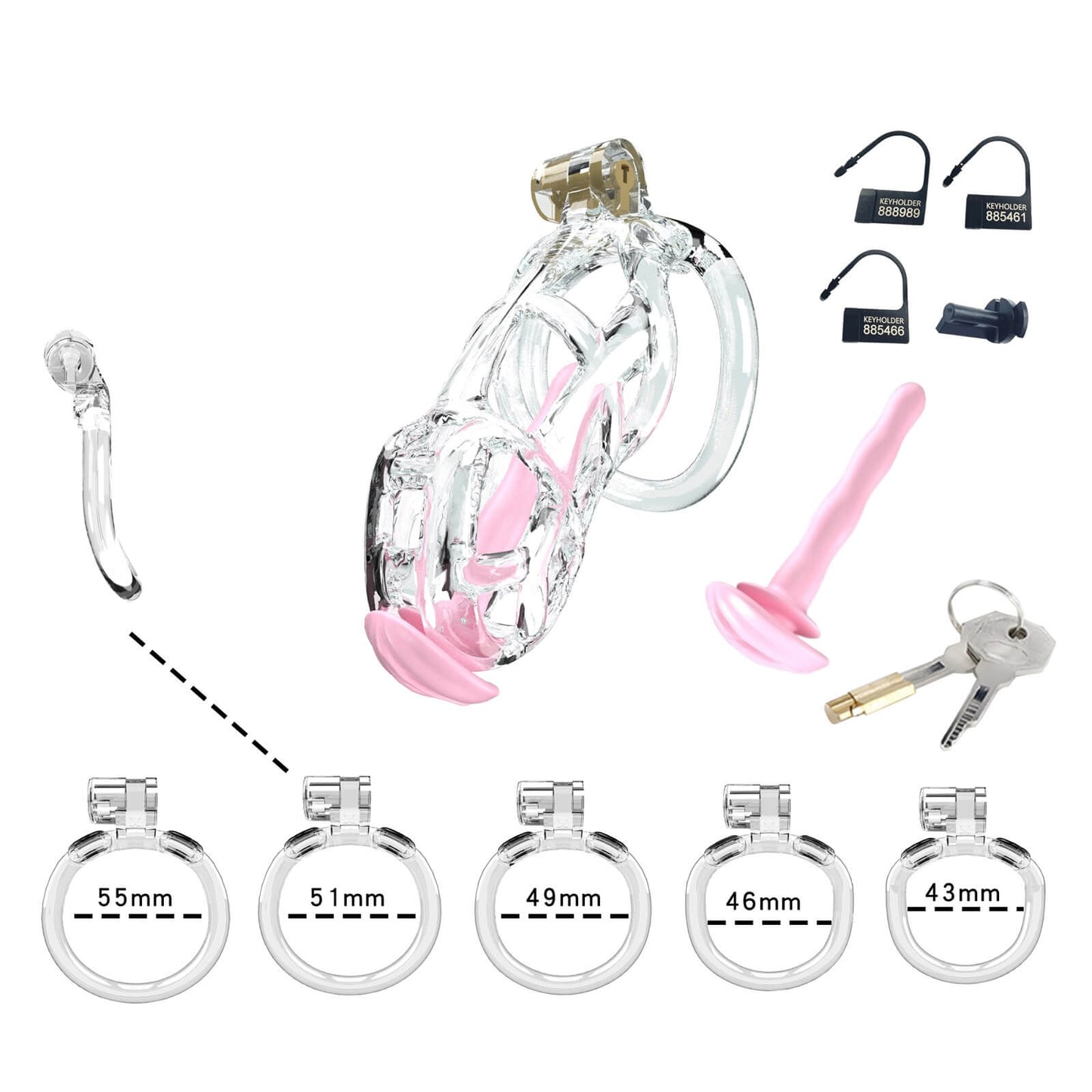Transparent Mamba Standard Chastity Kit With Urethral