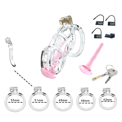 Transparent Mamba Standard Chastity Kit With Urethral
