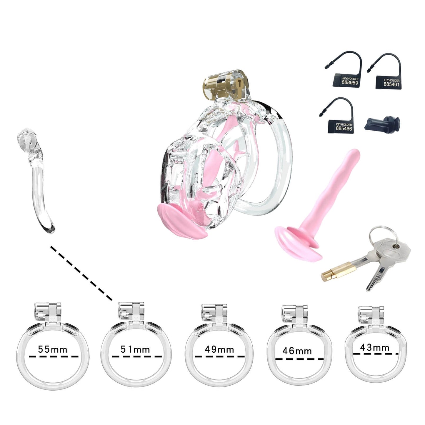Transparent Mamba Nano Chastity Kit With Urethral