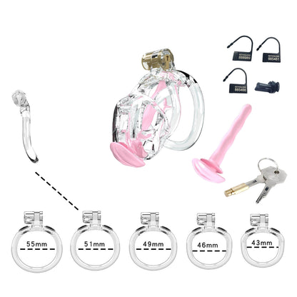 Transparent Mamba Nano Chastity Kit With Urethral