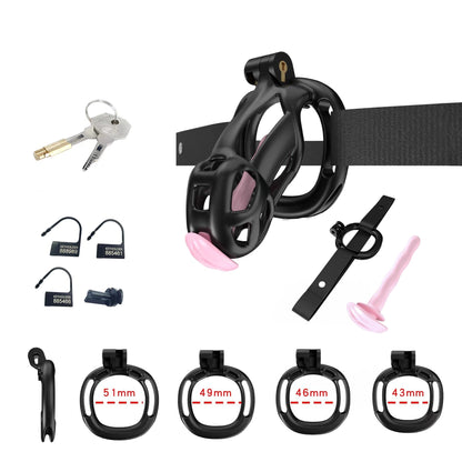 Black Mamba Chastity Small Kit With Belt And Urethral