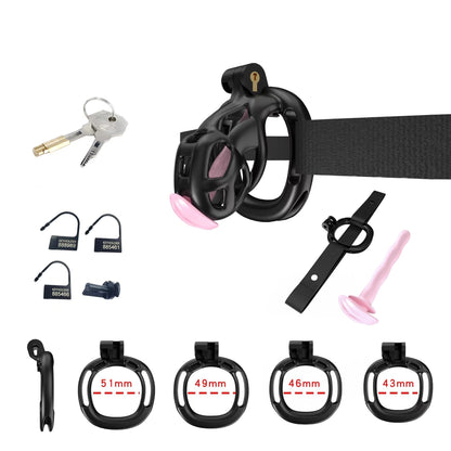 Black Mamba Chastity Nano Kit With Belt And Urethral