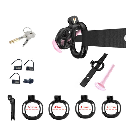Black Mamba Chastity Nub Kit With Belt And Urethral
