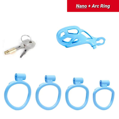 Nano Blue Mamba Male Chastity Cage