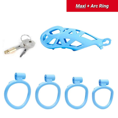 Maxi Blue Mamba Male Chastity Cage