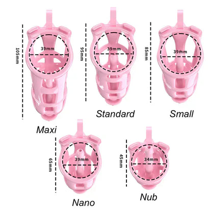 Mamba Chastity Cage With Belt and Urethal pink resin lock and ring details
