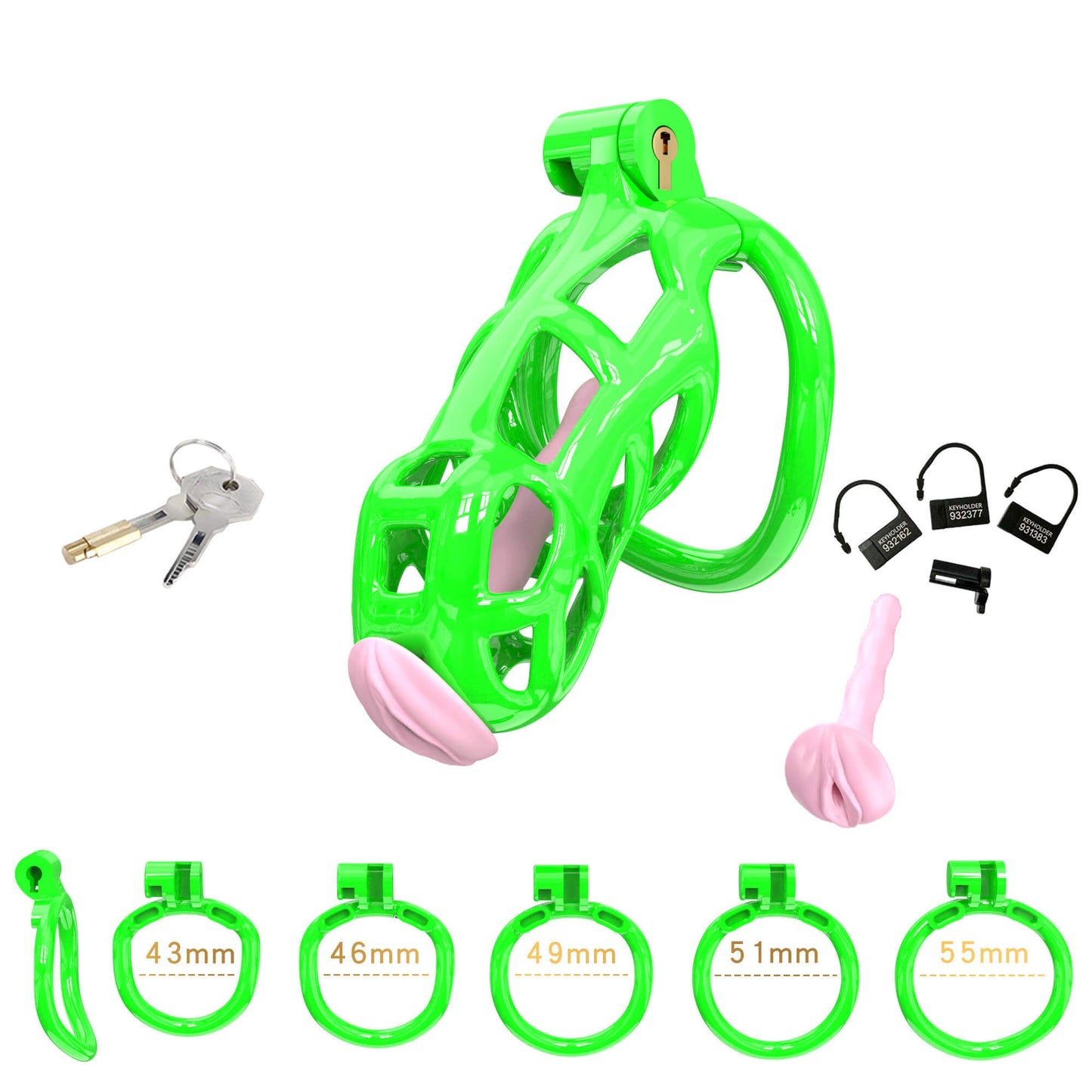 Green Mamba Standard Chastity Kit With Urethral