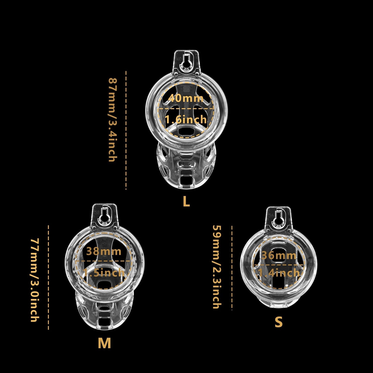 Elastic Transparent Mamba Chastity Cage