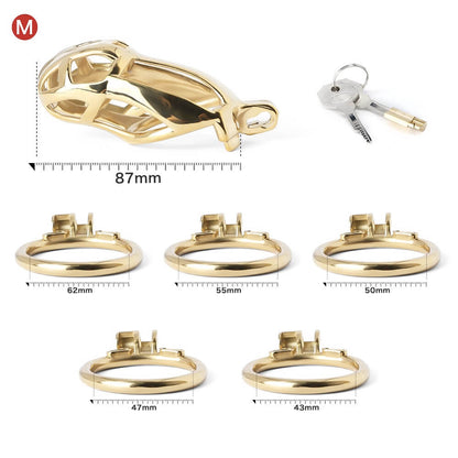 Gold Stainless Steel MAMBA Chastity Cage