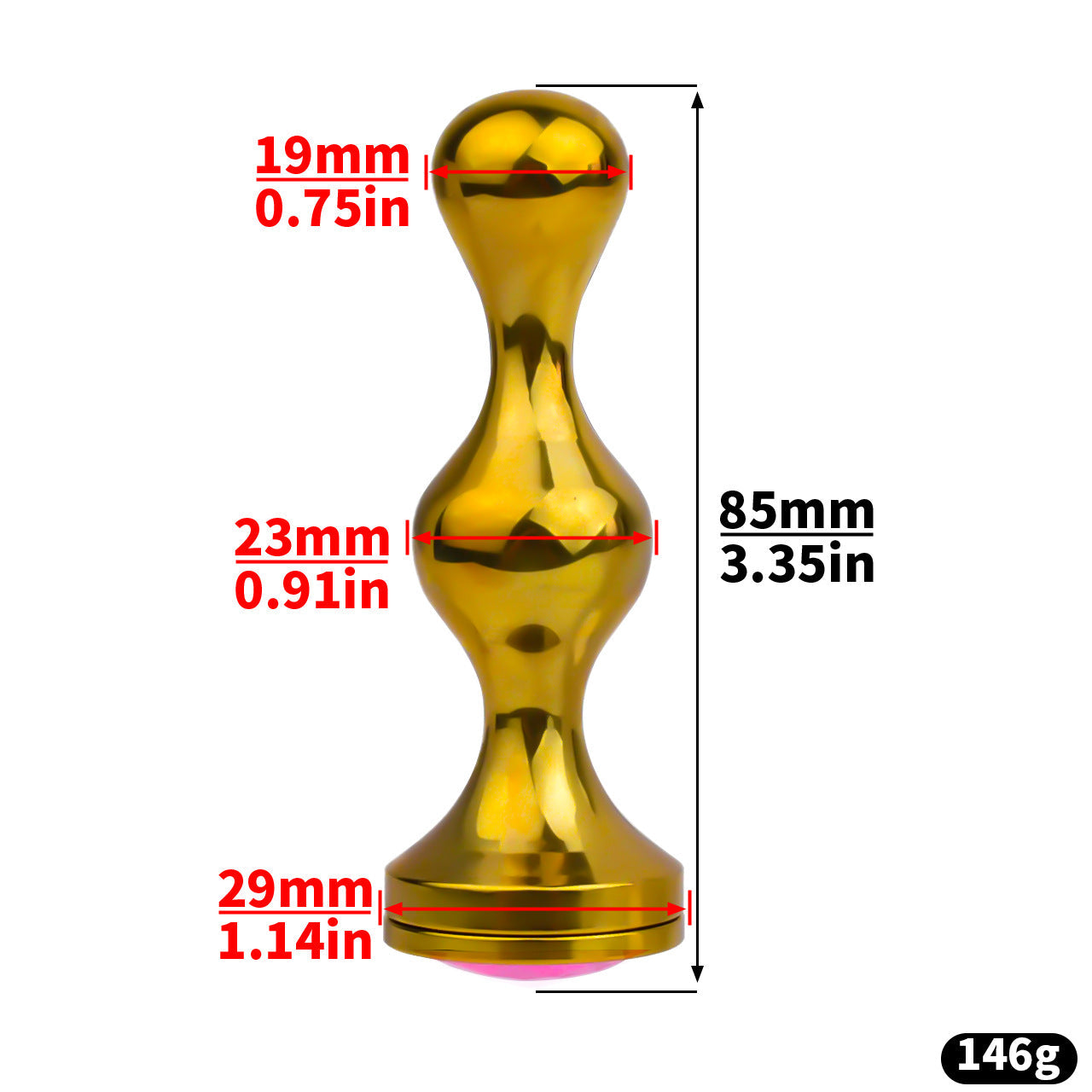 Golden Short Smooth Stainless Steel Mamba Chastity Cage