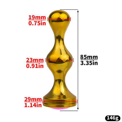 Golden Short Smooth Stainless Steel Mamba Chastity Cage