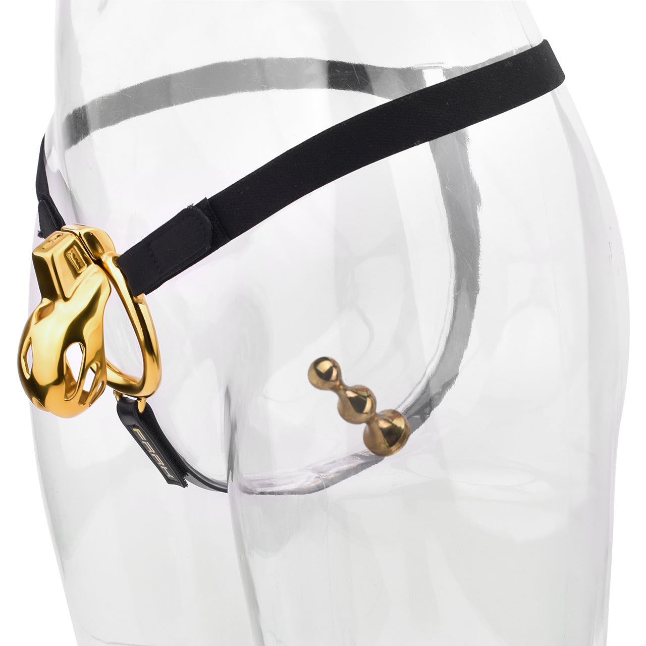 Golden Short Smooth Stainless Steel Mamba Chastity Cage