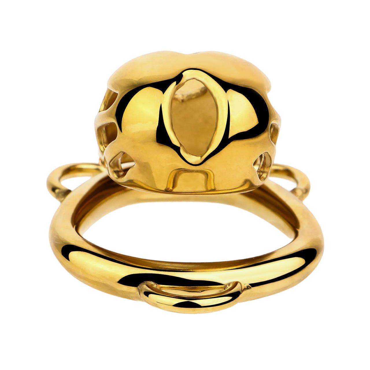 Golden Short Smooth Stainless Steel Mamba Chastity Cage