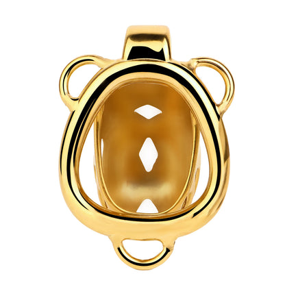 Golden Short Smooth Stainless Steel Mamba Chastity Cage