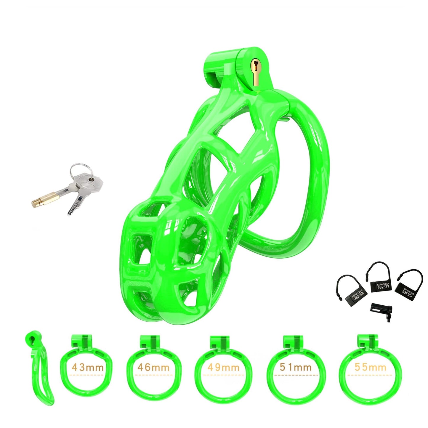 Standard Green Mamba Male Chastity Cage