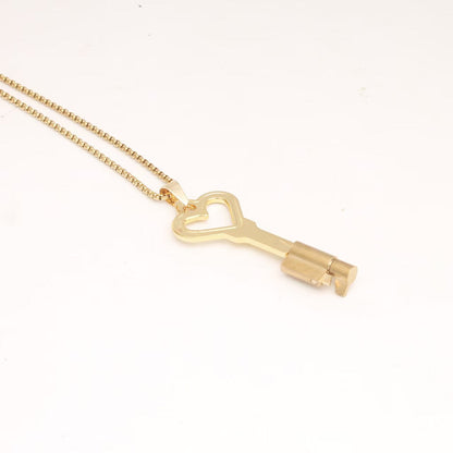 Heart Shaped Chastity Key Necklace - 3