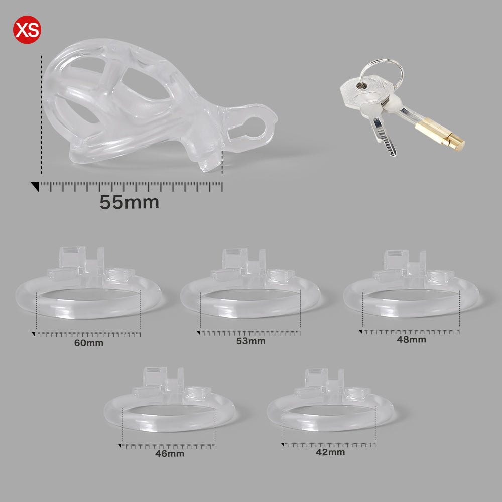 Ice Vision Clear Mamba Chastity Cage Type XS