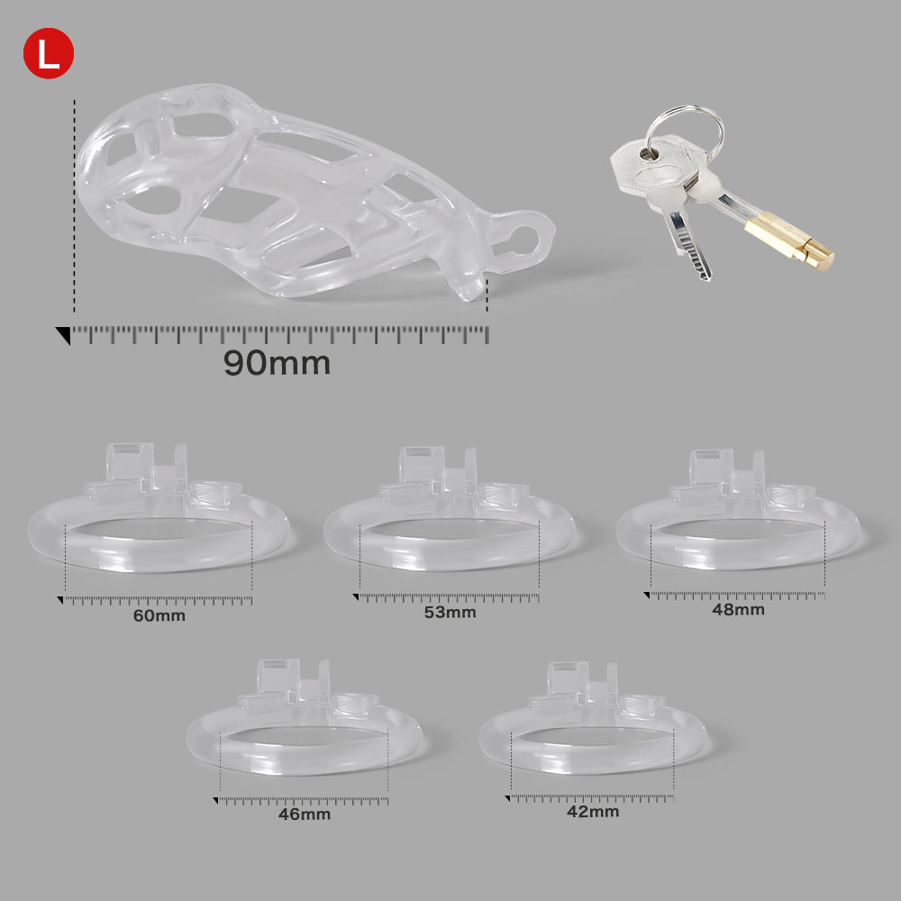 Ice Vision Clear Mamba Chastity Cage Type L