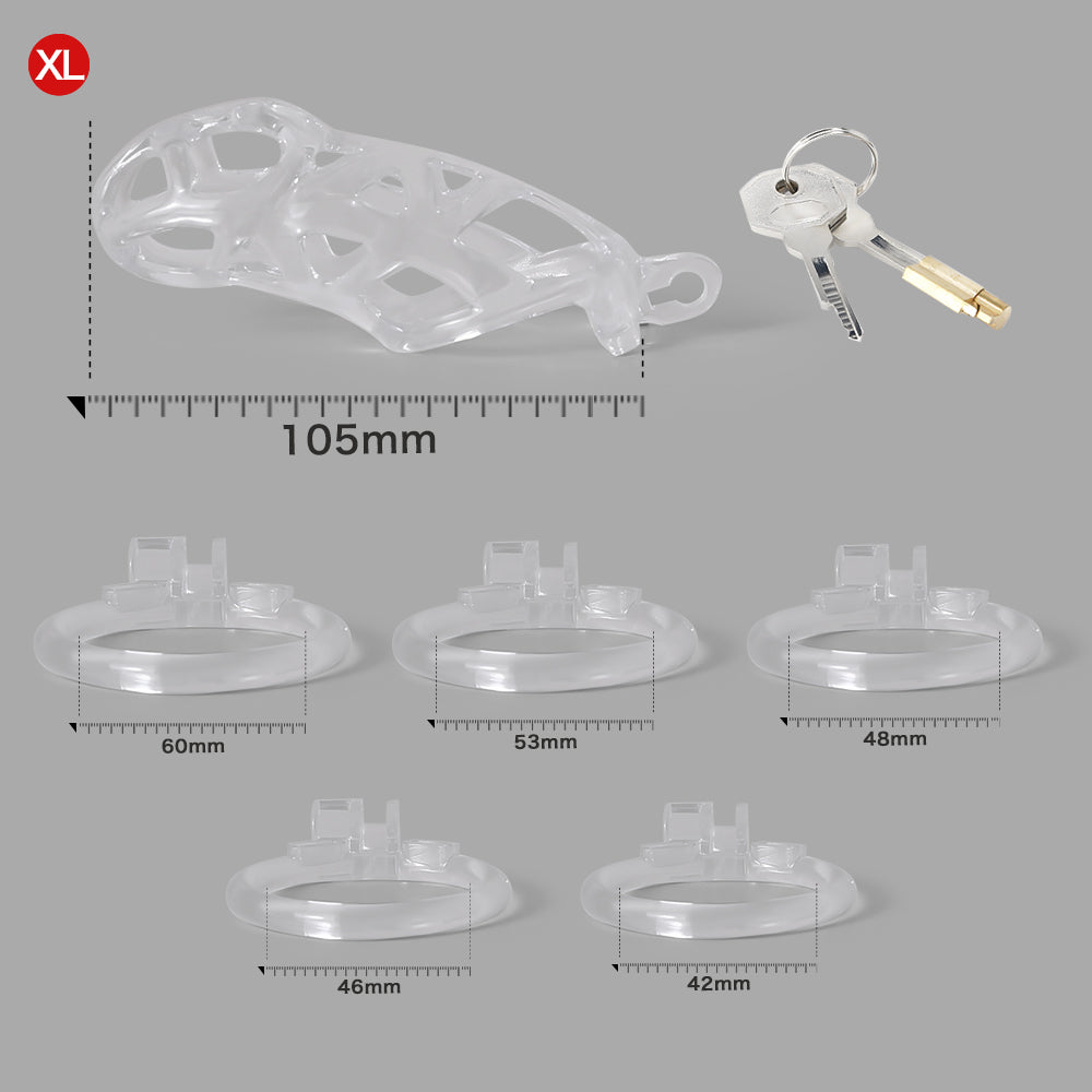 Ice Vision Clear Mamba Chastity Cage Type XL