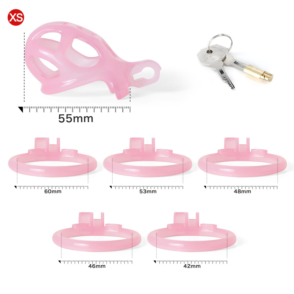 Ice Vision Pink Mamba Chastity Cage Type XS