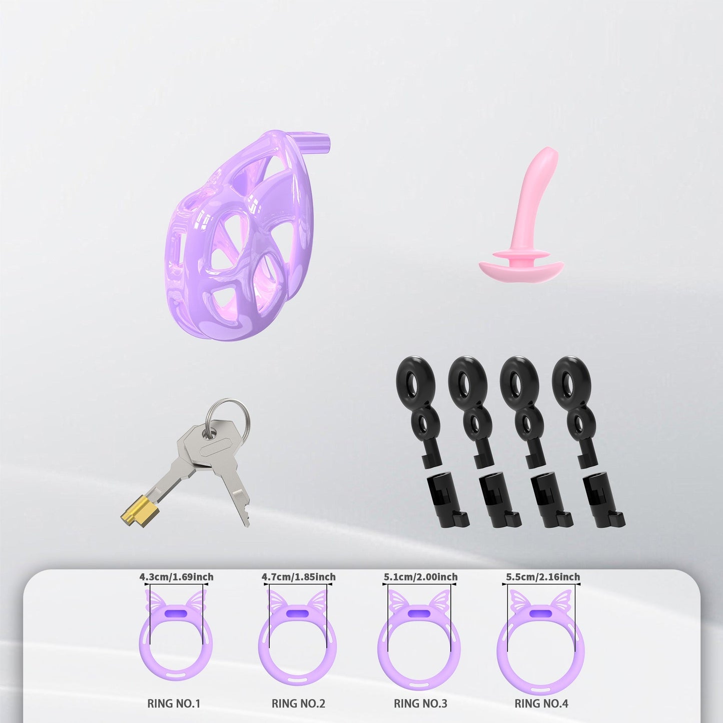 Invisible Purple Cobra Chastity Cage With Silicone Ring 9