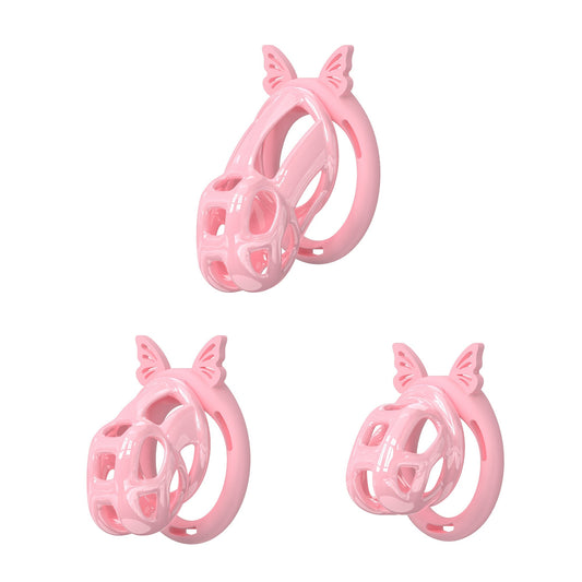 Invisible Pink Cobra Chastity Cage With Silicone Ring 