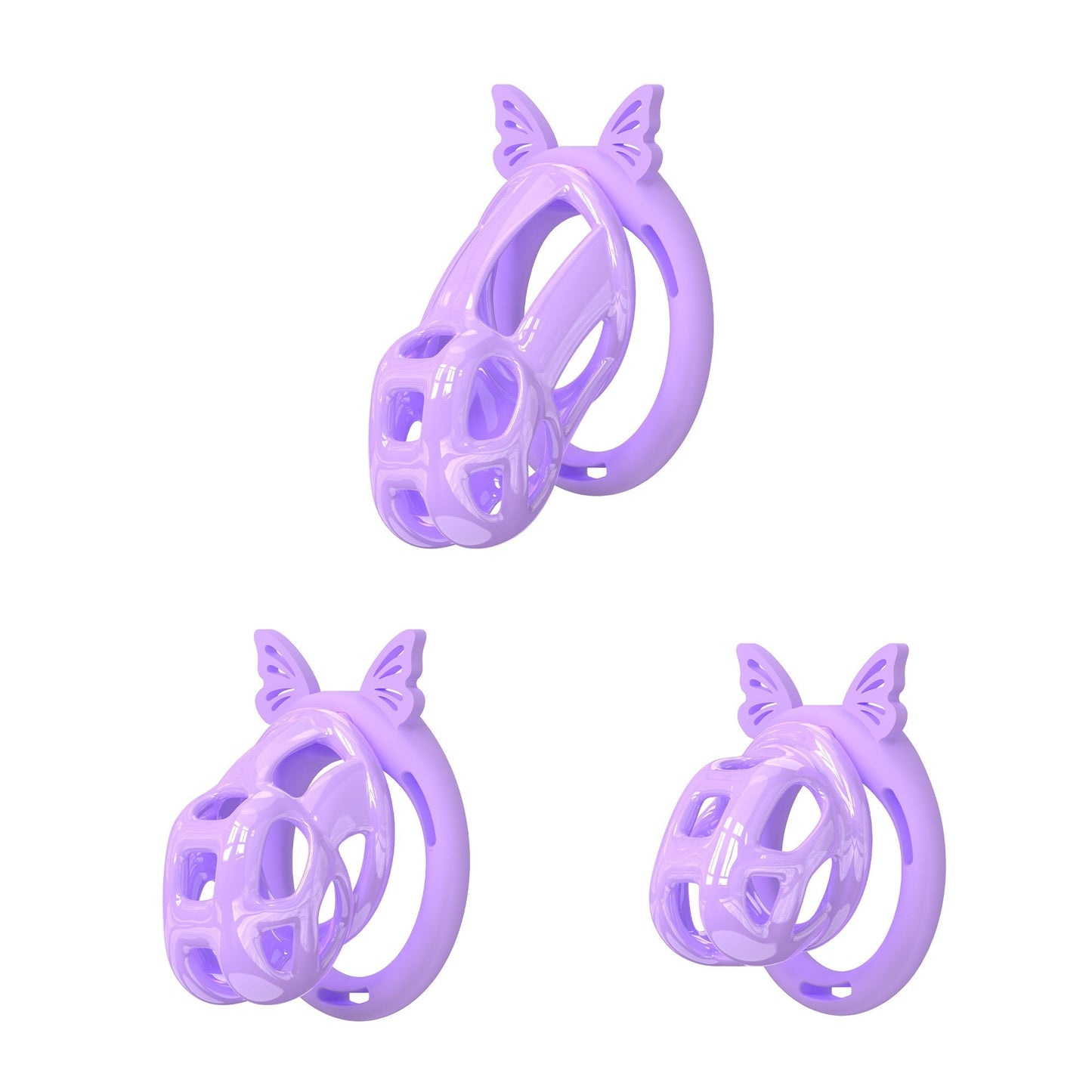 Invisible Purple Cobra Chastity Cage With Silicone Ring