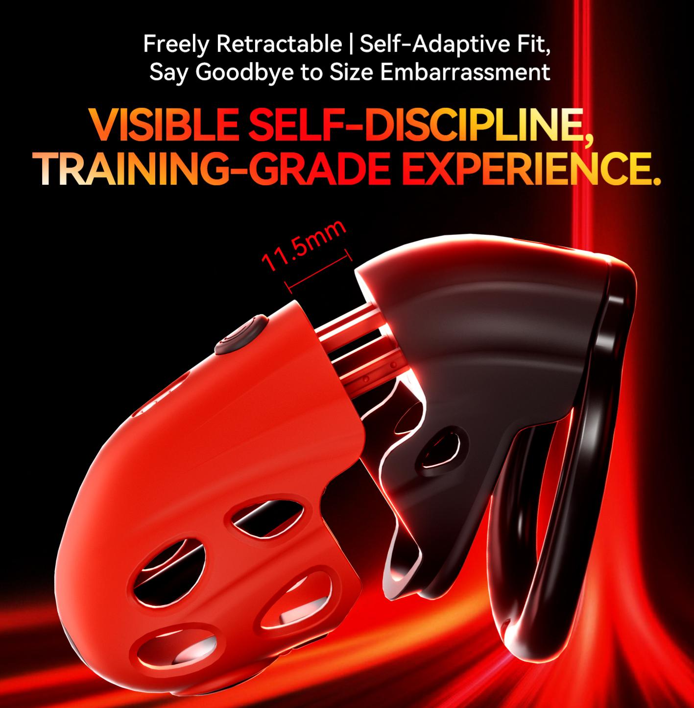 Lockink Smart Retractable Electro-Shock Chastity Device with App Control & Vibrating