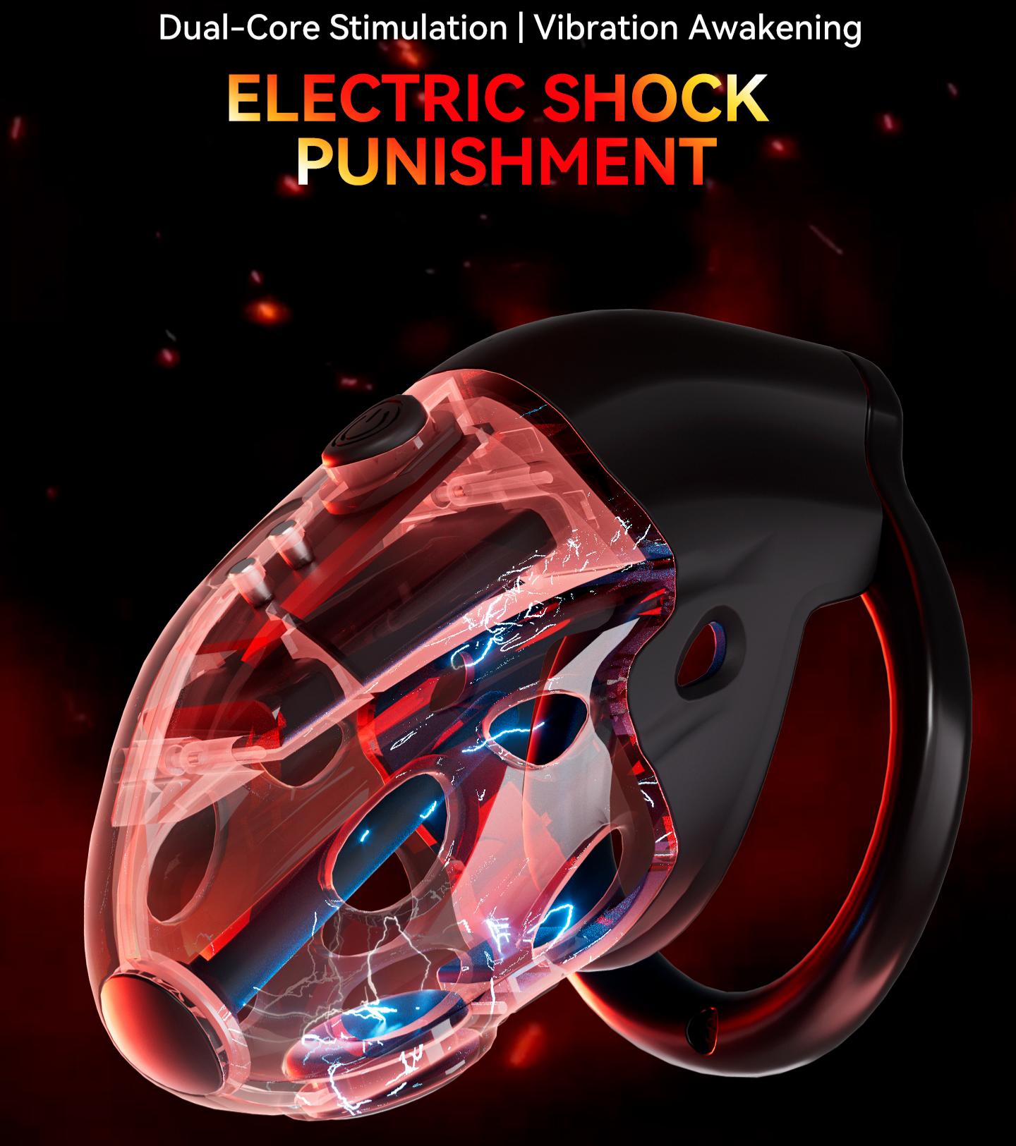Lockink Smart Retractable Electro-Shock Chastity Device with App Control & Vibrating