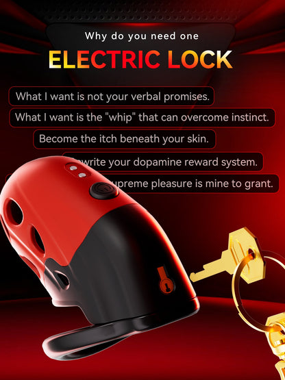 Lockink Smart Retractable Electro-Shock Chastity Device with App Control & Vibrating