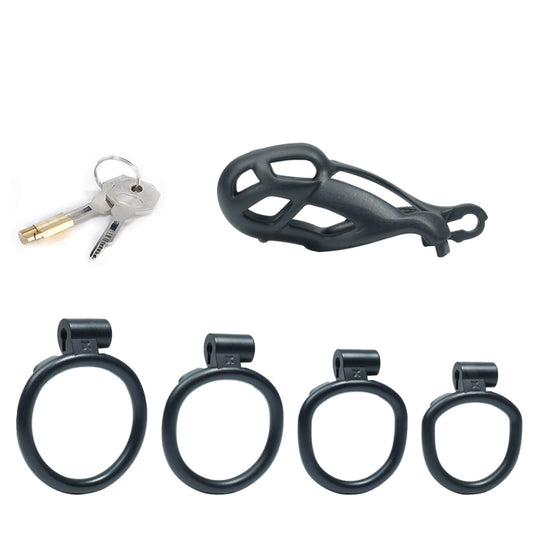 New Upgraded Small Black Mamba Male Chastity Cage