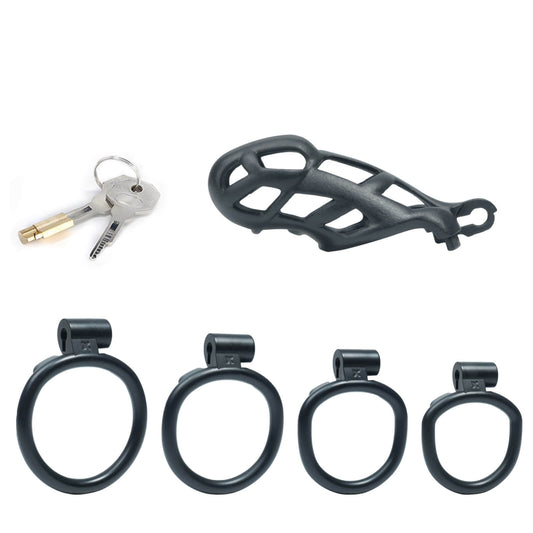 New Upgrade Standard Black Mamba Male Chastity Cage