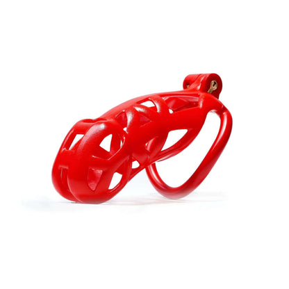 Maxi Mamba Male Chastity Cage with 4 Rings Red