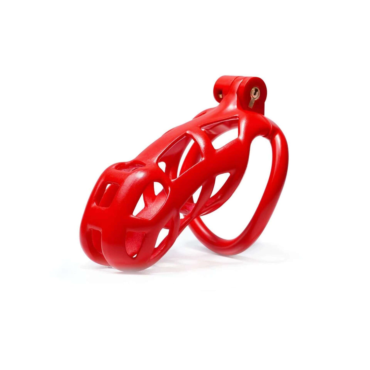 Standard Mamba Chastity Cage with 4 Rings Red
