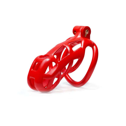 Standard Mamba Chastity Cage with 4 Rings Red