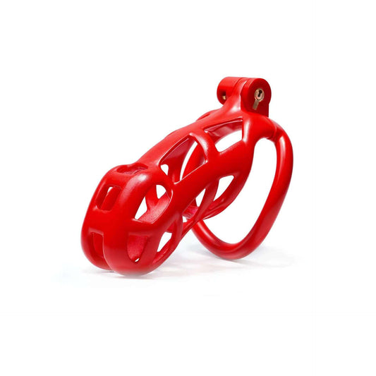 Standard Mamba Chastity Cage with 4 Rings Red