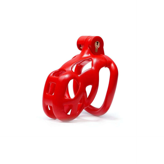 Nano Mamba Male Chastity Cage with 4 Rings Red