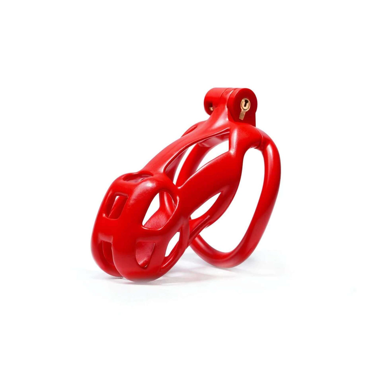 Small Mamba Male Chastity Cage with 4 Rings Red