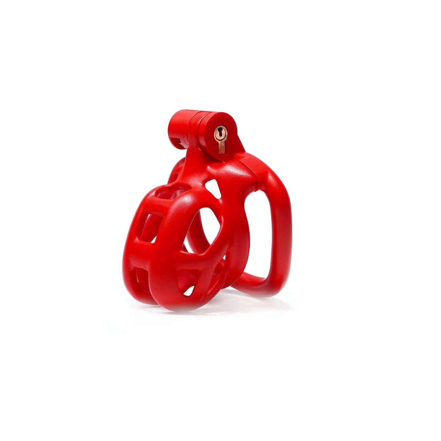 Nub Mamba Male Chastity Cage with 4 Rings Red
