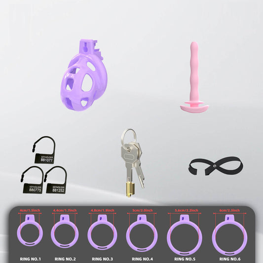 Pearlescent Purple Cobra Soft Silicone Chastity Cage 1